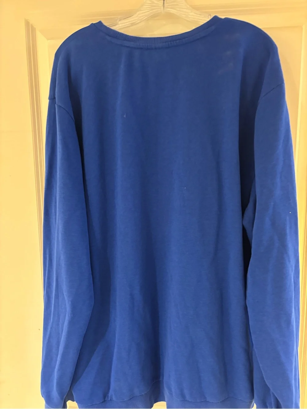 Adidas Men’s Essentials Big Logo Fleece Crewneck Sweatshirt Size 2XL Blue EUC